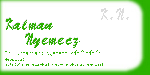 kalman nyemecz business card